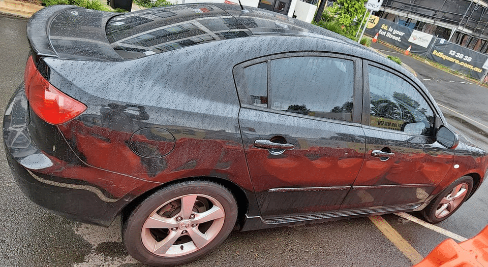 hail damaged car