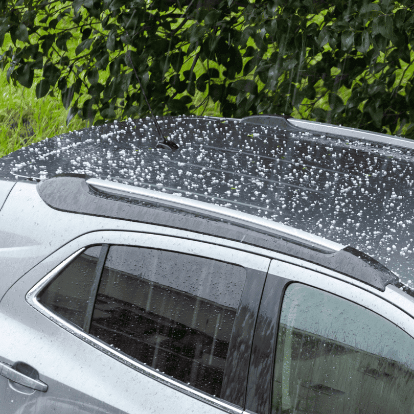 light hail damage on car