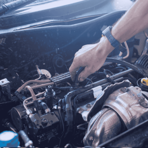 mechanic repairing engine