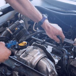 repairing a car